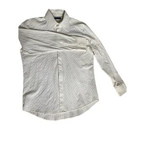 7 Diamonds Dress Shirt Men’s L White Striped Textured Button Up